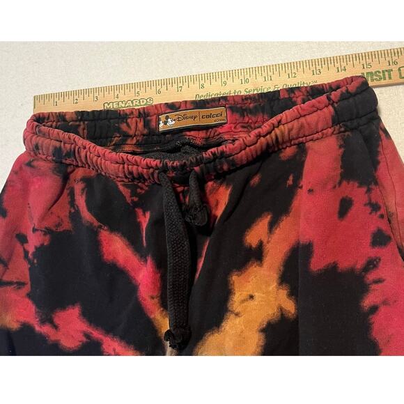 Disney x Colcci Men's Large Tie Dye Jogger Pants Mickey Mouse Black Red Colorful - Picture 6 of 8